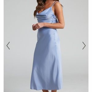 Showpo Light Blue Satin Dress